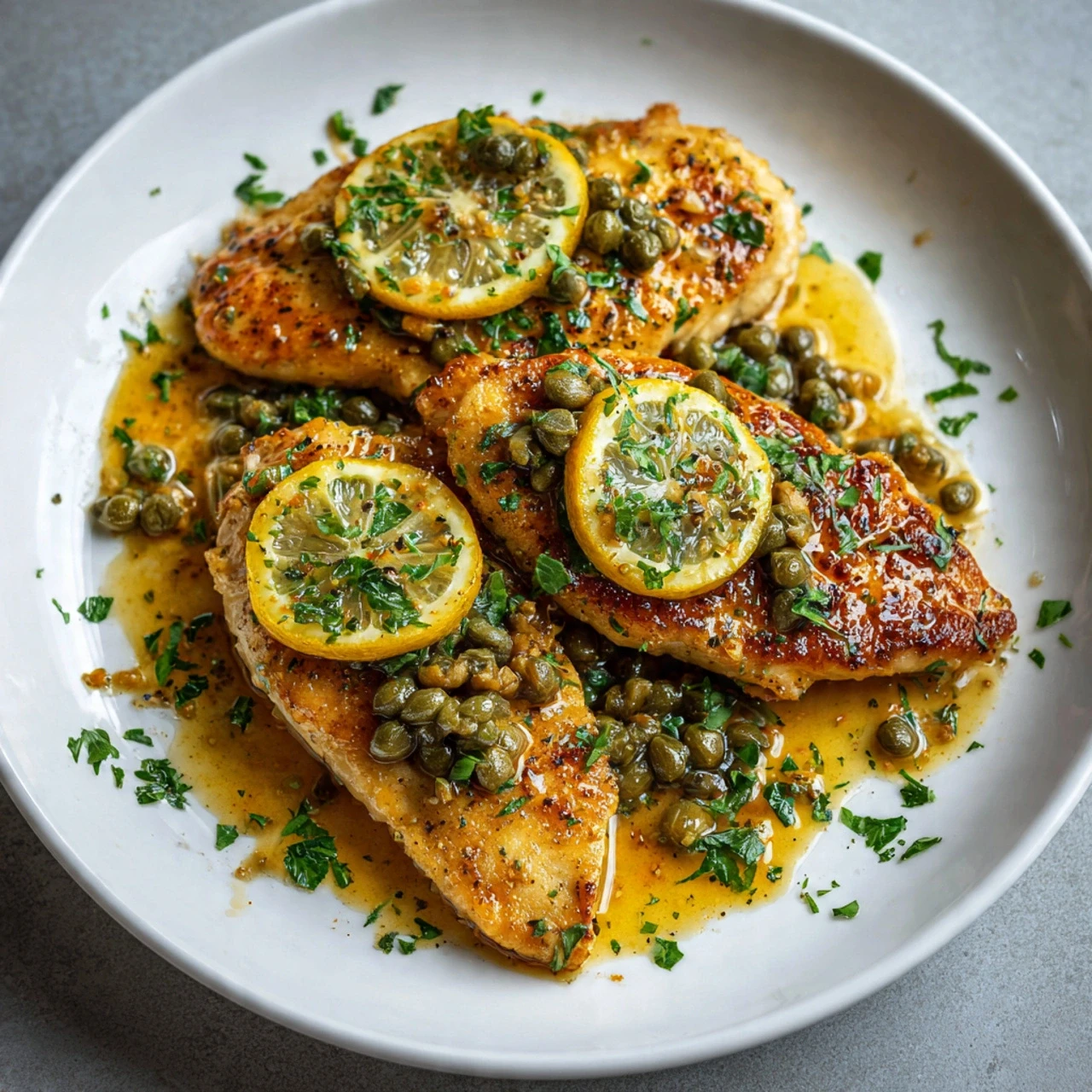 Christian's Classic Chicken Piccata with capers and lemon butter sauce